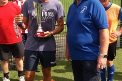 Manchester Corinthians Training Session 01.08.18 & Dave Powell, Chairman of the CWF League, Presents Dave Wilde With The Cheshire Walking Football Summer Trophy