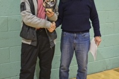 Ron Blakeley Receives The GMWF Over 65's Autumn League 2018 Golden Gloves Trophy